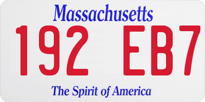 MA license plate 192EB7