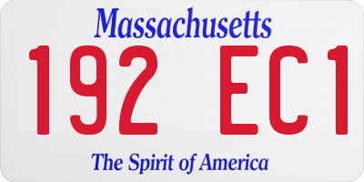 MA license plate 192EC1