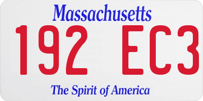 MA license plate 192EC3
