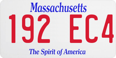 MA license plate 192EC4