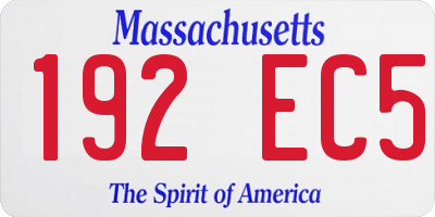 MA license plate 192EC5