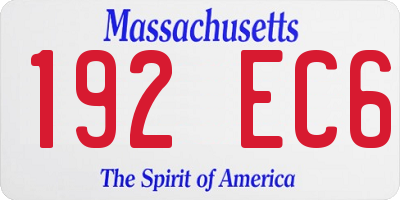 MA license plate 192EC6
