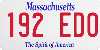 MA license plate 192ED0