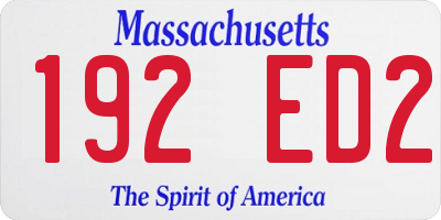 MA license plate 192ED2