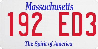 MA license plate 192ED3