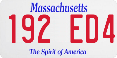 MA license plate 192ED4