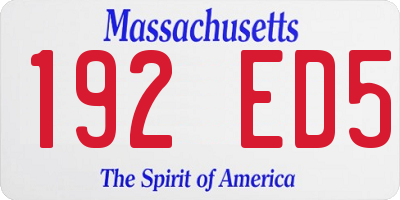 MA license plate 192ED5