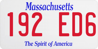 MA license plate 192ED6