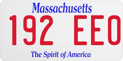 MA license plate 192EE0