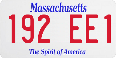 MA license plate 192EE1