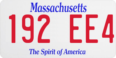 MA license plate 192EE4