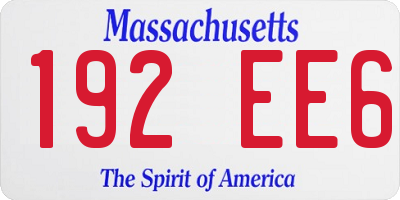 MA license plate 192EE6