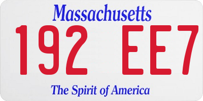 MA license plate 192EE7