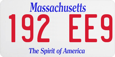 MA license plate 192EE9