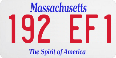 MA license plate 192EF1