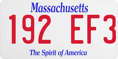 MA license plate 192EF3