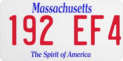 MA license plate 192EF4