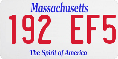 MA license plate 192EF5