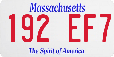 MA license plate 192EF7