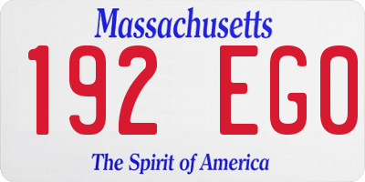 MA license plate 192EG0