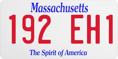 MA license plate 192EH1