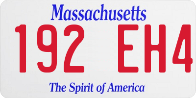 MA license plate 192EH4