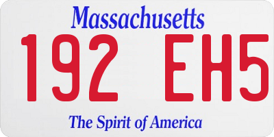 MA license plate 192EH5