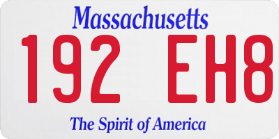 MA license plate 192EH8