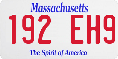 MA license plate 192EH9