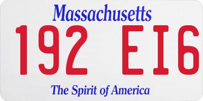 MA license plate 192EI6