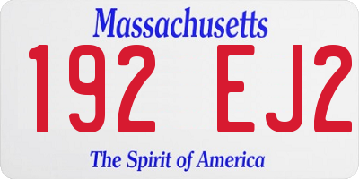 MA license plate 192EJ2