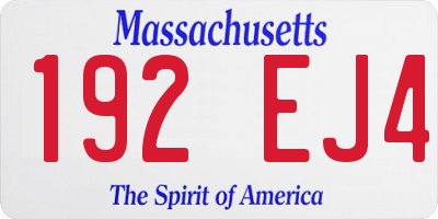 MA license plate 192EJ4