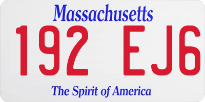 MA license plate 192EJ6