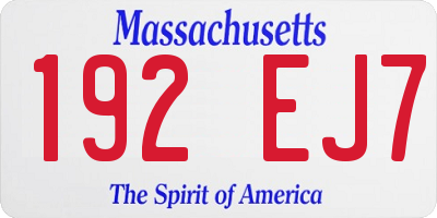 MA license plate 192EJ7