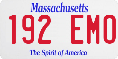 MA license plate 192EM0