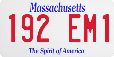 MA license plate 192EM1