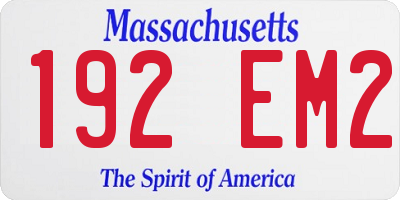 MA license plate 192EM2