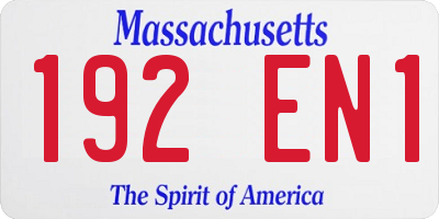 MA license plate 192EN1