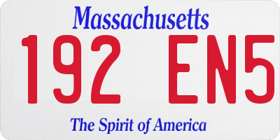 MA license plate 192EN5