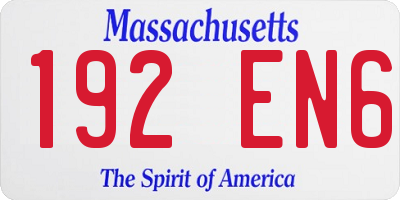 MA license plate 192EN6