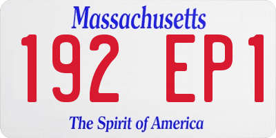 MA license plate 192EP1
