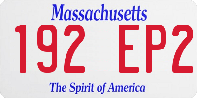 MA license plate 192EP2