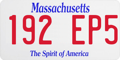 MA license plate 192EP5