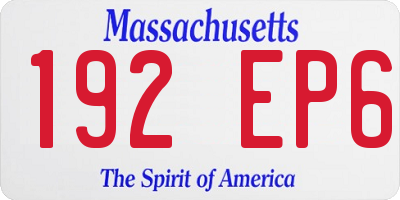 MA license plate 192EP6