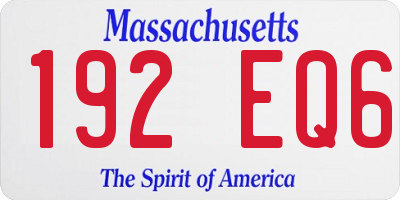 MA license plate 192EQ6