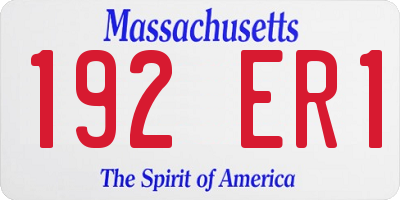 MA license plate 192ER1
