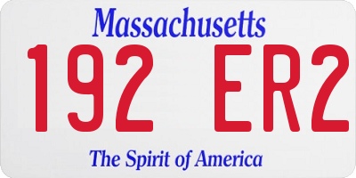 MA license plate 192ER2