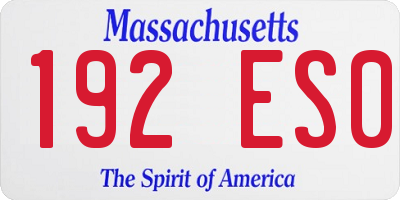 MA license plate 192ES0