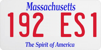 MA license plate 192ES1