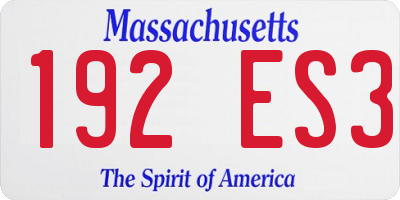 MA license plate 192ES3